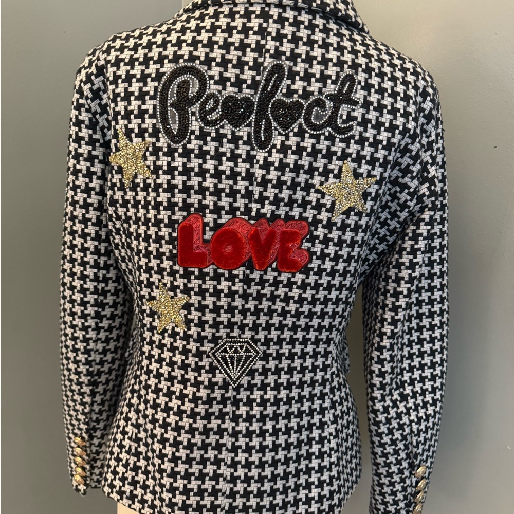 AZI- Houndstooth Fashion Blazer- Medium